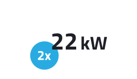 Power up to 22kW per charging port