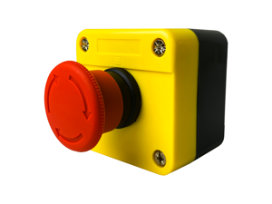 Emergency stop switch, 10A, Red plastic head (1NC / 1NO)